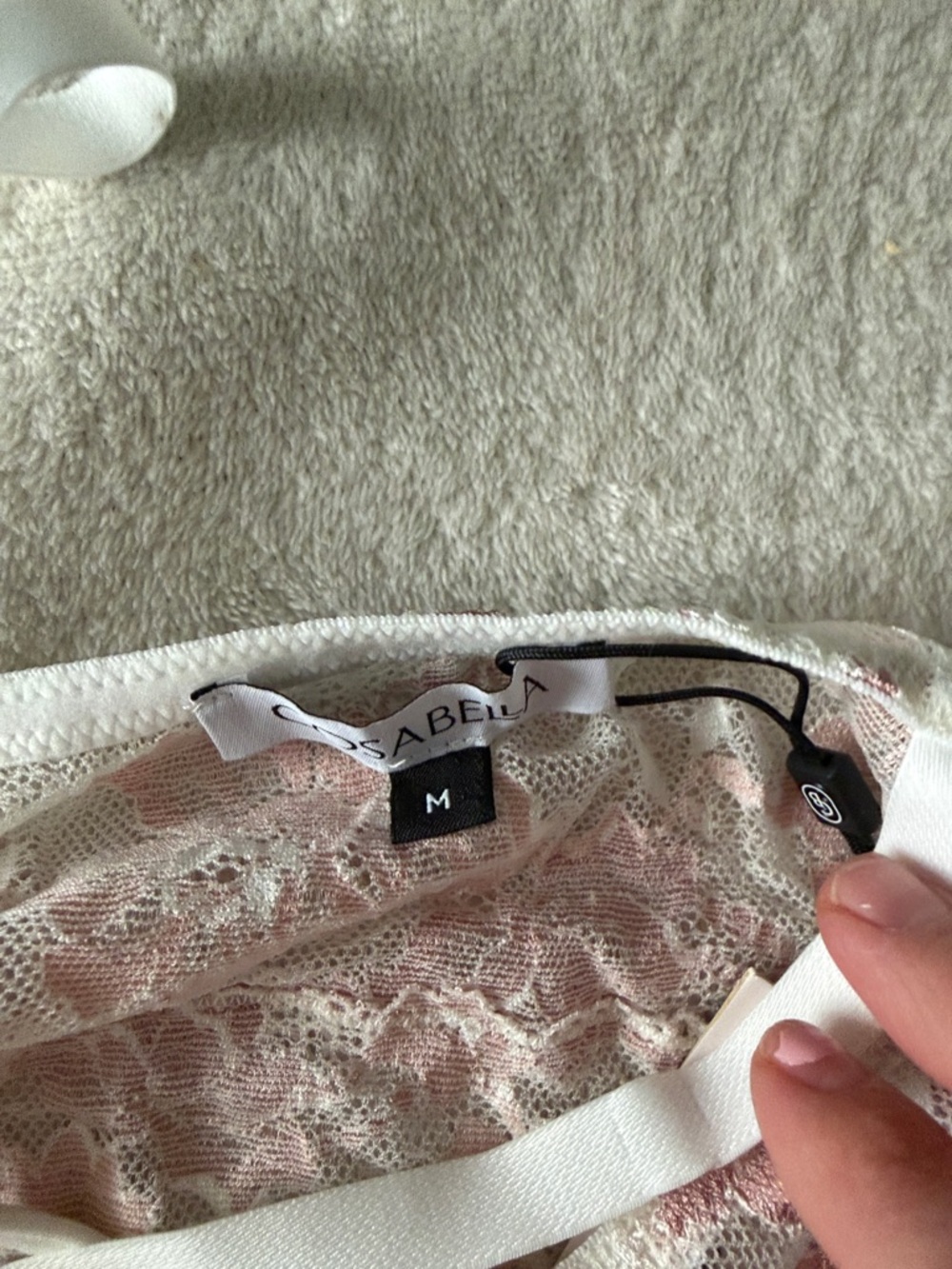 Cosabella White Chemise with Blush Lace Accents - Picture 3 of 5